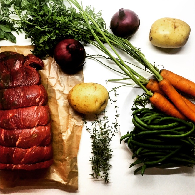 Red Wine Braised Shredded Beef with Roasted Potatoes & Carrots - The Beginner's Cookbook recipe
